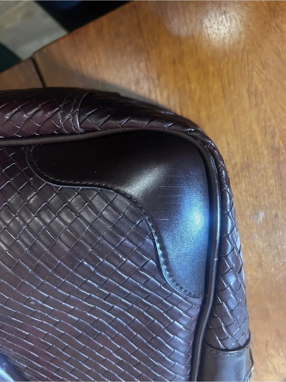 Adrienne Vittadini Brown Woven Dome Satchel Laptop Bag